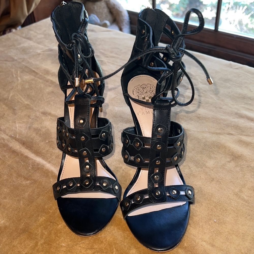 Vince Camuto Katie Riviera gladiator styled shoot with studs
